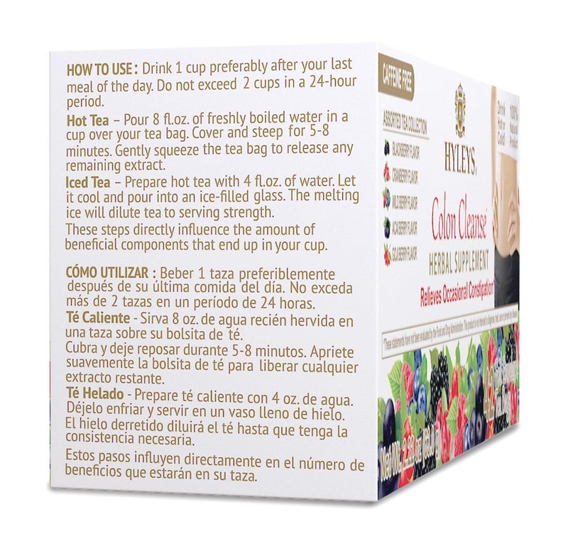 Hyleys Colon Cleanse Tea Assorted Flavors - 42 Tea Bags (1 Pack) - Image 3